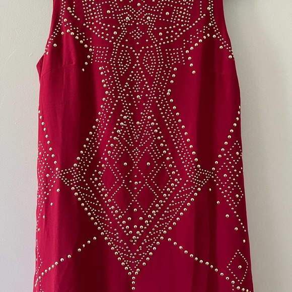 Joompy Wine Red Sleeveless Rivet Grommet Dress Small - Picture 2 of 4